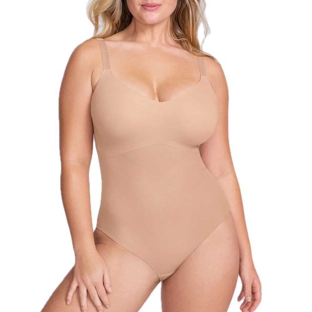 Women's Honeylove 360 Shaping Padded Full Coverage Cami Bodysuit in Sand